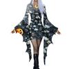Женская мода готический панк летучая мышь рукав 3D милый принт Хэллоуин нестандартное вечернее платье