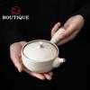 200ml Creative Snowy White Ceramic Handle Side Pot Hanamde Coarse Teapot with Filter Household Tea Making Kettle Kung Fu Tool