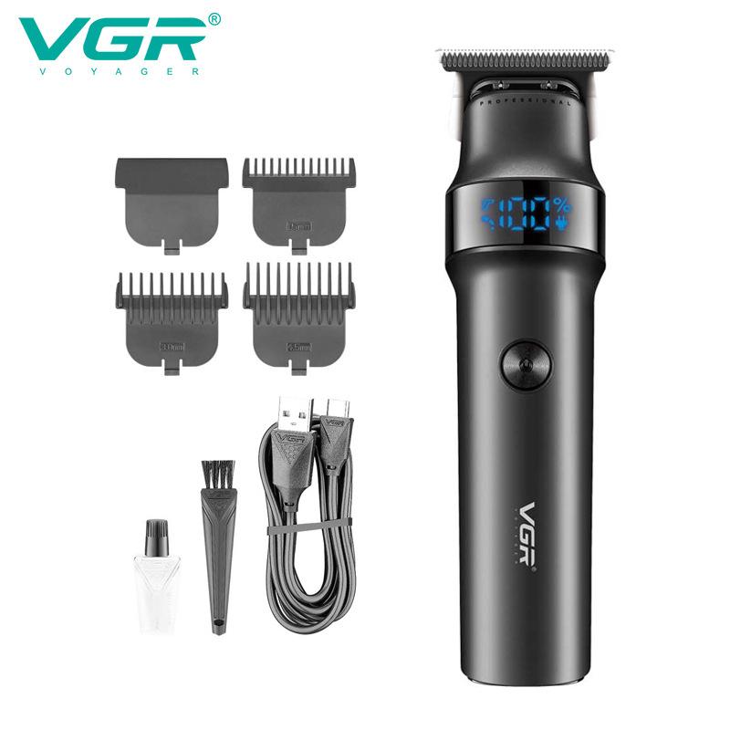 Оригинальный профессиональный триммер для бороды и волос VGR V-987 для мужчин, электрическая машинка для стрижки волос, водонепроницаемый триммер для лица, машинка для стрижки волос со светодиодным цифровым дисплеем
