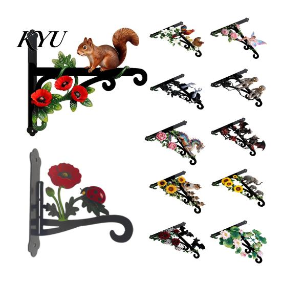 Garden Decoration Gifts Wall Mounted Planter Hanger Hook, Animal Iron Hanging Plant Bracket, Unique Lawn Art Outdoor Heavy Duty Holders for Patio Yard
