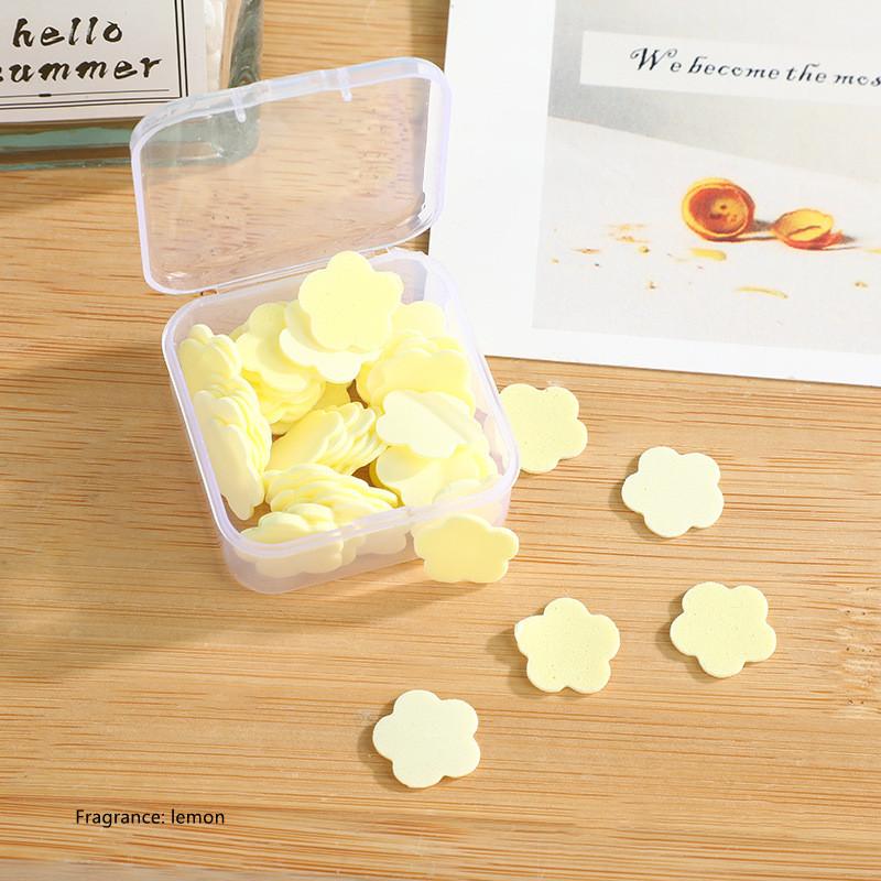 Мыло-лепесток, бумажное дорожное портативное одноразовое мыло для рук, таблетка, детское мыло для рук, бумажное, мыло для мытья на открытом воздухе в форме цветка