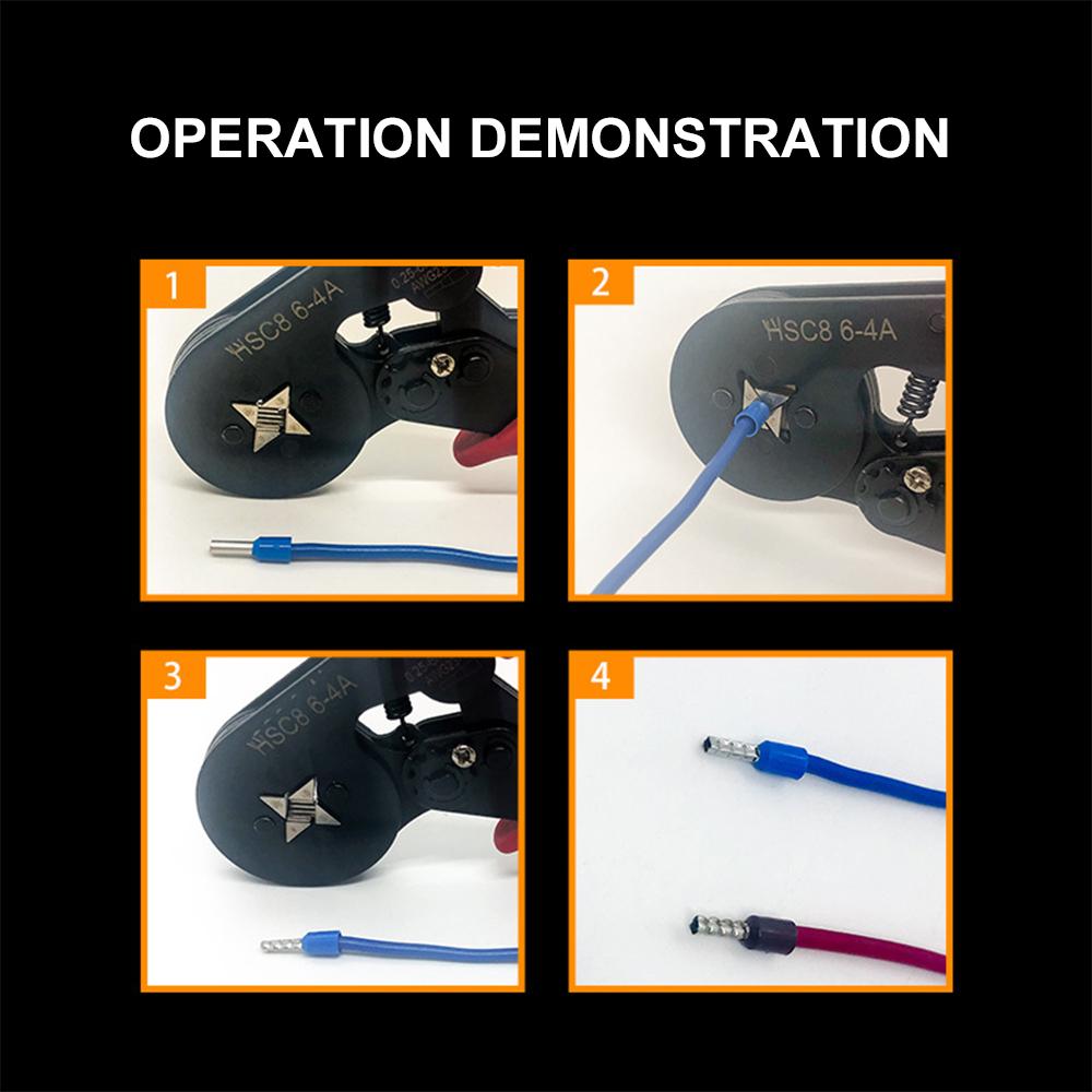 1250 шт. HSC8 6-4A трубчатый терминал, белый, черный, красный, синий, желтый, серый, разные цвета, 0,25-10 мм2