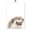 Nordic Squirrel Owl Giraffe Art Wall Poster Hedgehog Rabbit Hamster Mural Children's Room Home Decoration Cuadros Decorativos