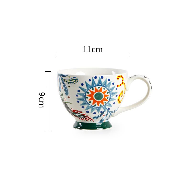 Американская керамическая кружка с креативным рисунком, расписанным вручную, чашка для завтрака, кофейная кружка, чашка для сока, чашка для молока, бытовая чашка для чая, чашка для воды
