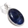 Подарочный кулон ручной работы из стерлингового серебра 925 пробы с натуральным драгоценным камнем содалитом 2,09 дюйма J4h11