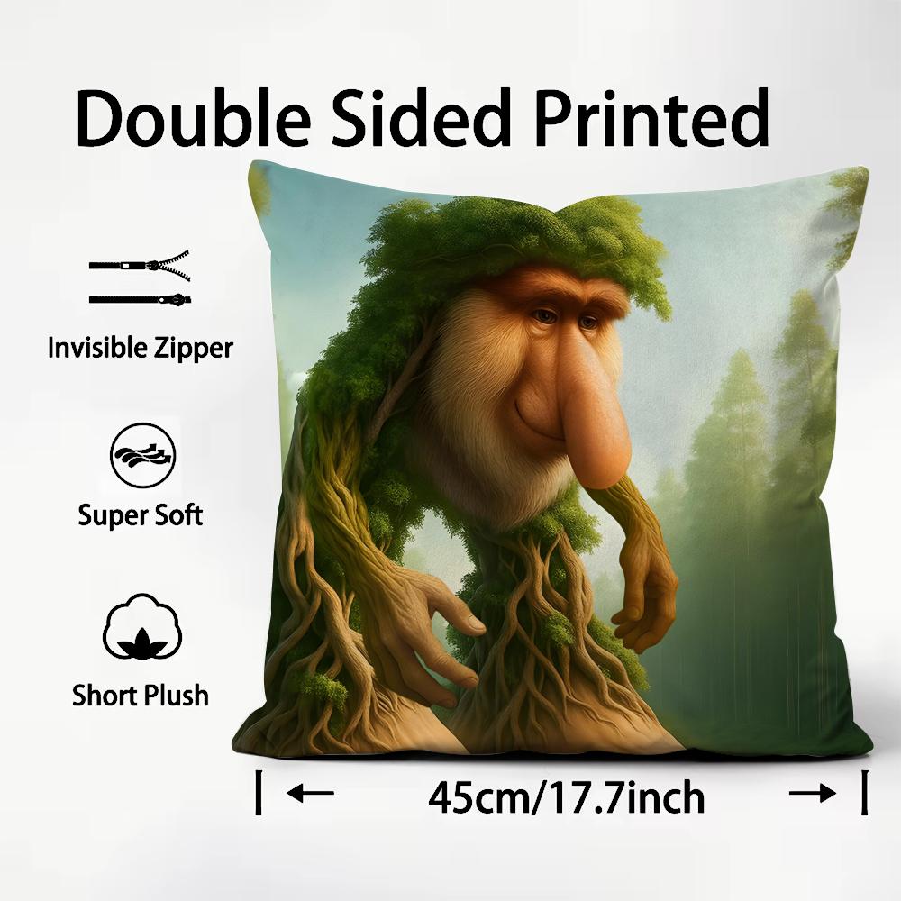 Tung Sahur Tralalero Tralala Cushion Cover Plush Fabric Soft DoubleSided Printed Sofa Warm Winter Home Child Gift Pillow Case