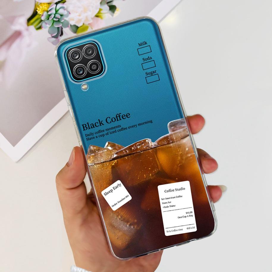 Чехол для Samsung Galaxy A12 Прозрачная накладка Модный Цветок Тонкий Мягкий ТПУ Чехол для Телефона Для Samsung A12 SM-A125F M12 F12 A 12 Capa