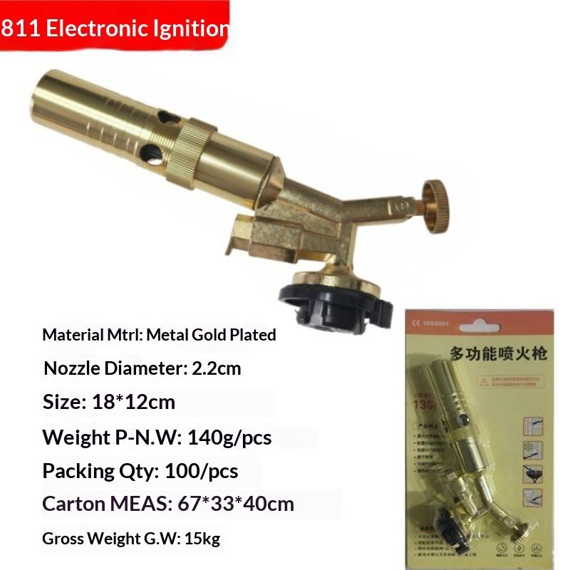 Easy to Refill Auto Ignition Gas Welding Torch Adjustable Flame Burner for Brazing Cooking Camping BBQ Home Maintenance
