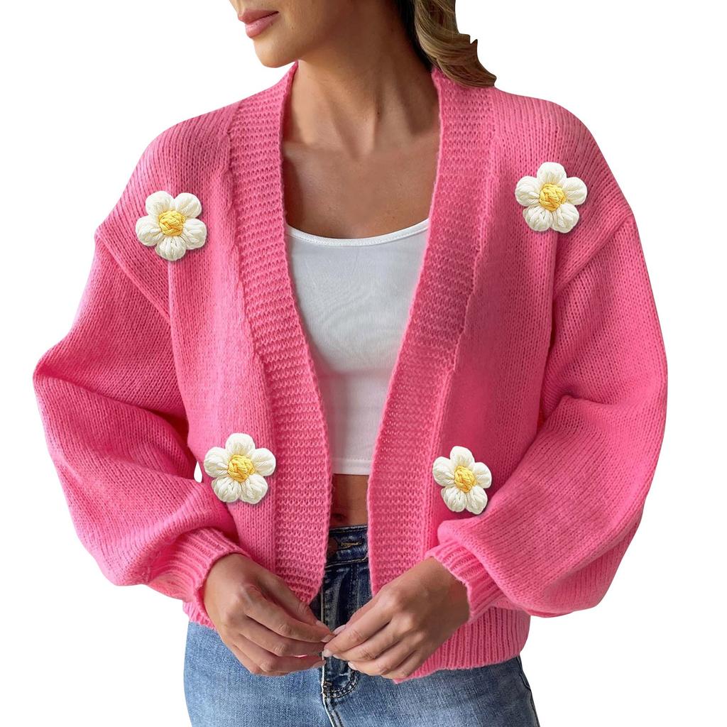 Женский шерстяной кардиган на осень и зиму с вязкой крючком, вязаный свитер, джемпер с длинными рукавами