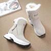 Shoes Women Suede Snow Boots Warm Plush Slip-on Zipper Fashion Woman Winter Women's Shoes Mid-Calf Ladies Booties