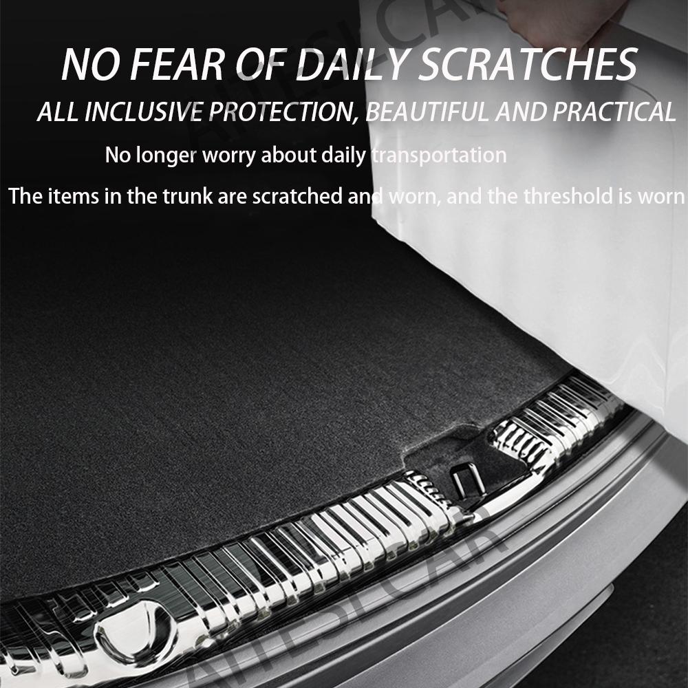 For Tesla Model Y Juniper 2025 Rear Trunk Sill Guard Bumper Foot Plate Door Protector Stainless Cover Decorative Car Accessories
