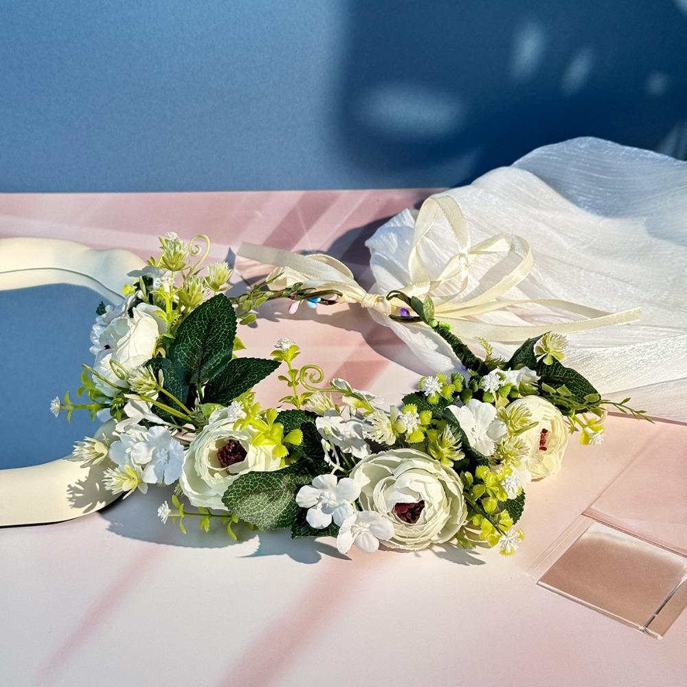 Flower Flower Wreath Adjustable Ribbon Garland Headpiece Hair Accessories Photoshoots Props
