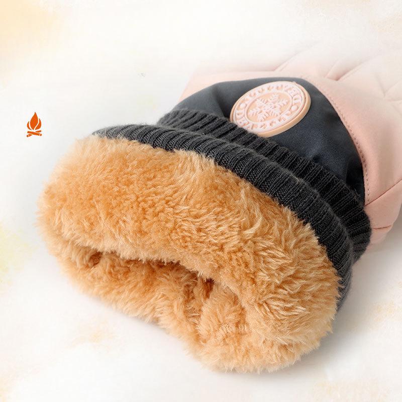 Autumn and Winter Ski Gloves for Men and Women Couples Cycling Sports Plus Velvet Thickened Windproof Waterproof Cold Touch Screen Warm Gloves