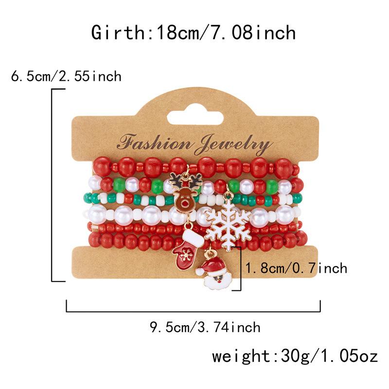 Clay Crystal Christmas Bracelet Set for Women Drip Glaze Christmas Color Alphabet Letter Beads Bracelet Kit Women Girls New Year Jewelry Accessories