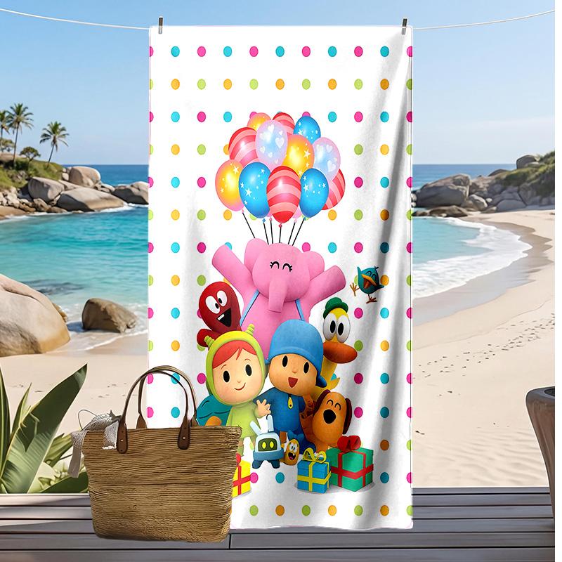 pocoyo Printed Quick Dry Beach Towel Super Absorbent Soft Lightweight Bath Towel for Pool Summer Travel
