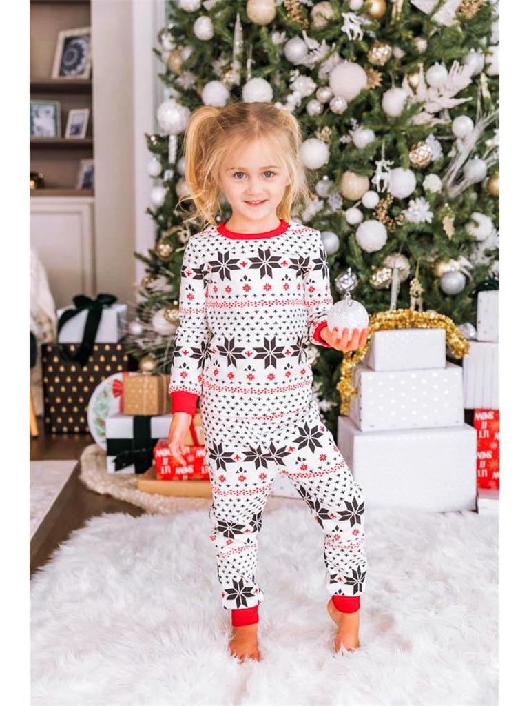 2025 Европейский и американский рождественский пижамный комплект для родителей и детей - Осенняя семейная домашняя одежда