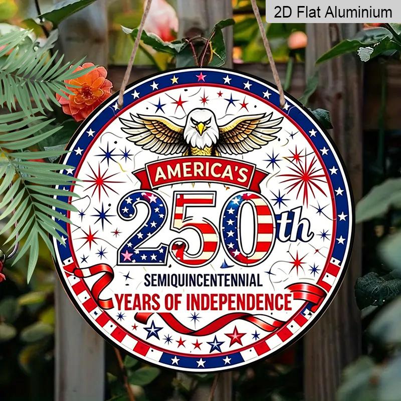 2D Flat Aluminum Wall Hanging with A U.S. Independence Day Theme. Available in Various Sizes. Suitable for Living Rooms, Cafes, Front Doors, Porches