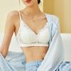 Spring and summer silk bra thin rimless lace small floral sexy mulberry silk underwear small bra