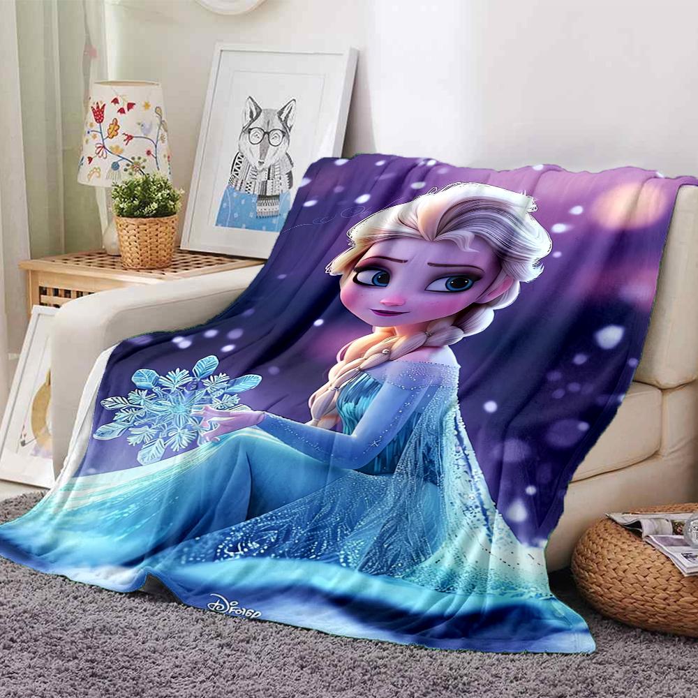 1Pc Elsa'S Snowflake Magic Blanket For Couch Bed Plush Cozy Fuzzy Blanket Super Soft Warm Blankets For Fall And Winter 091870