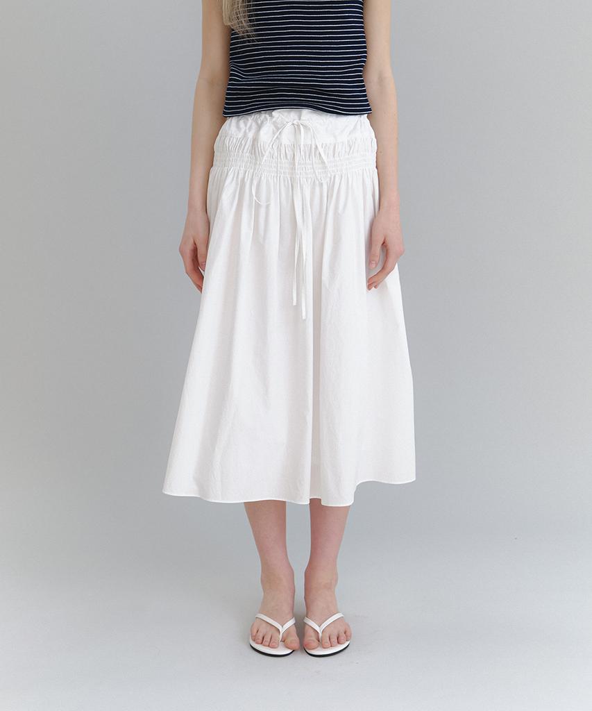 Laminez Claire Smocking Skirt - Ivory