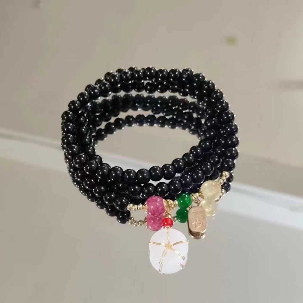 New Chinese Retro Double-Layer Bracelet for Women, Unique Design, Ancient Style Fashion, Shangui Flower Coin Hand String for Men