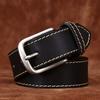 Мужской ремень в стиле ретро, ​​первый слой из воловьей кожи, модный универсальный повседневный джинсовый ремень, мужской ремень