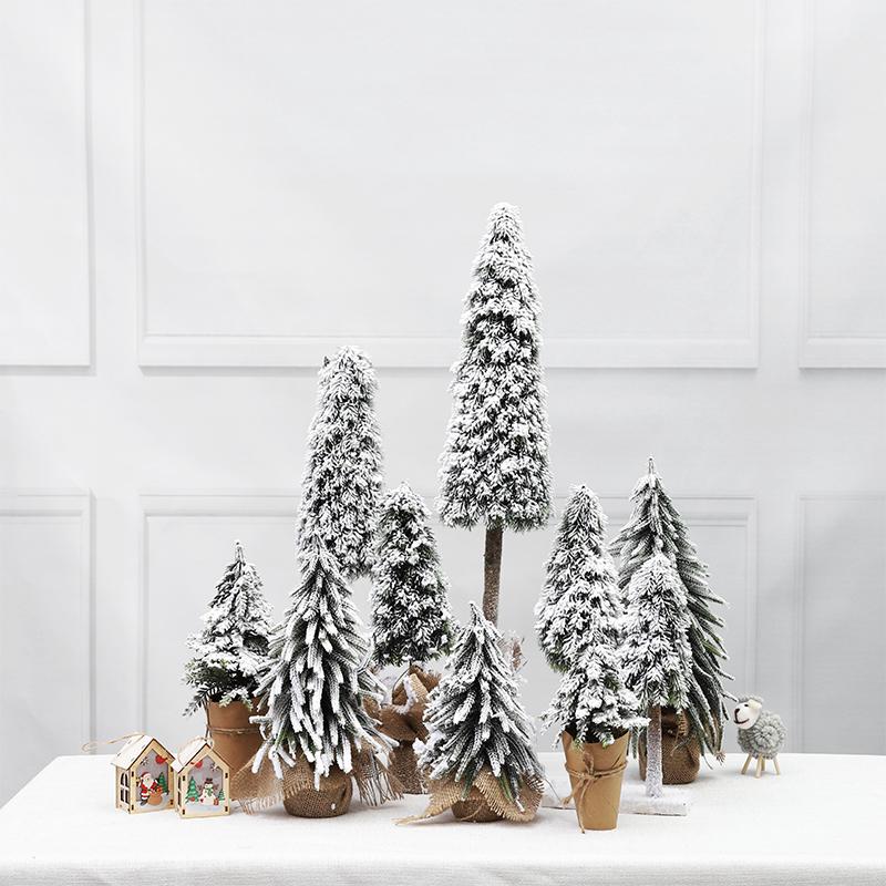 Christmas Snow Artificial White PE Tree Decoration Decor Home Party New Year Scene Shooting Ice Sculpture Museum Decoration Tree