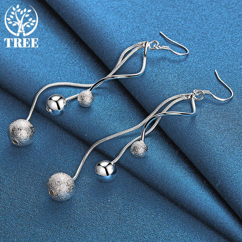 Ювелирные изделия из стерлингового серебра 925 пробы с гладкими матовыми бусинами и шариками-каплями