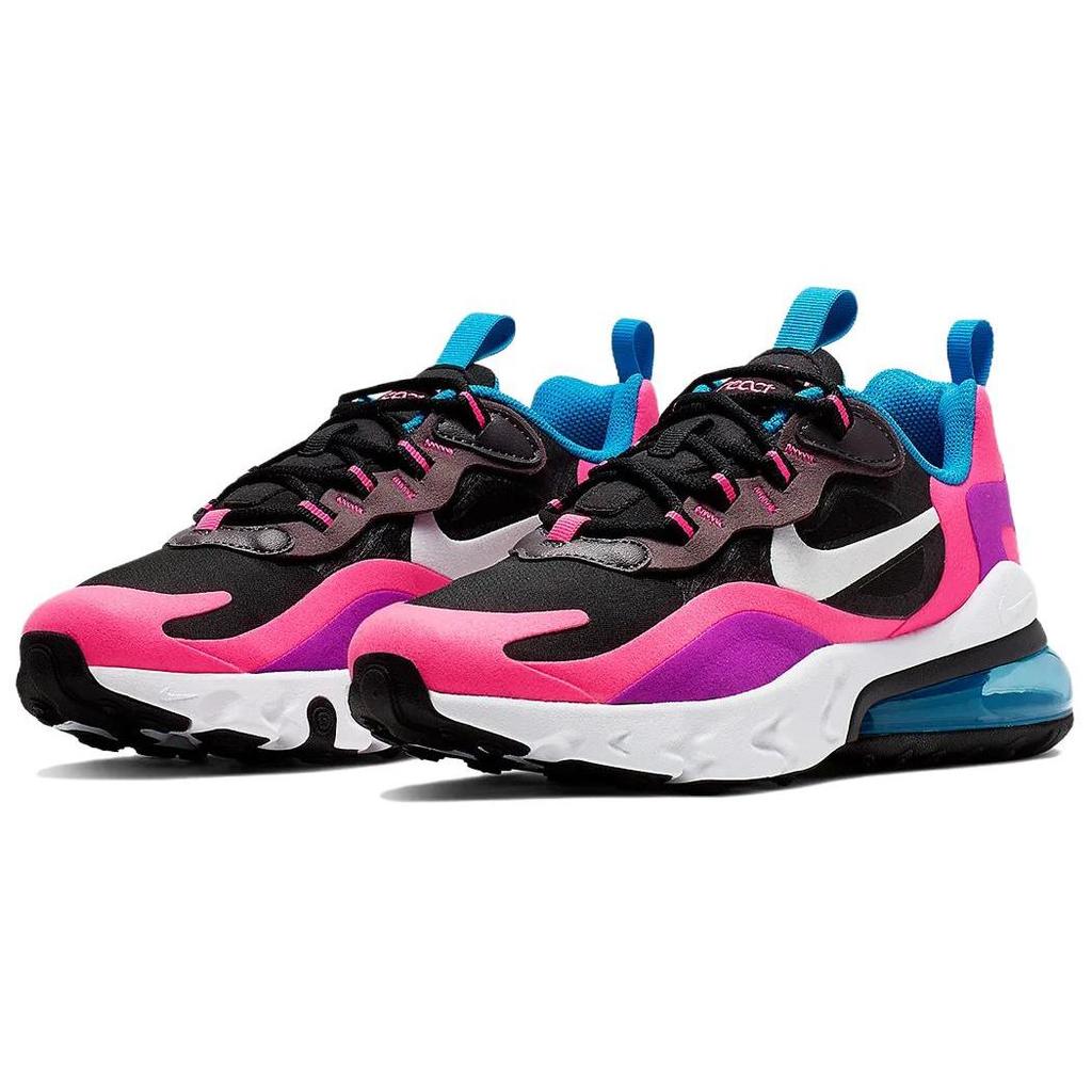 Nike Air Max 270 React Черный Гипер Розовый Яркий Фиолетовый GS BQ0101-001