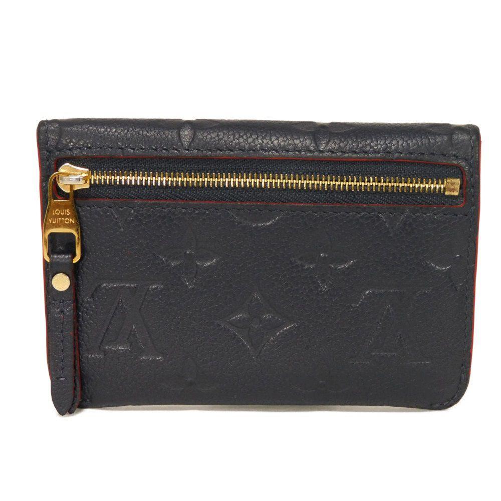 Б/у 12564 Pochette Cle M62017 7943 Брелок Компактный кошелек RFID Monogram Empreinte Морской Красный Унисекс из Японии