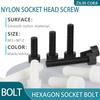 Nylon Hex Allen Socket Head Cap Screw Metric Thread Plastic Hexagon Bolt Black White M3 M4 M5