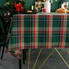 Christmas Tablecloth Green Plaid Fabric Dining Table Cover High End American Style New Year Decoration
