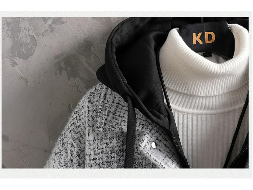 Модный двубортный мужской пальто из искусственной шерсти с бархатной подкладкой