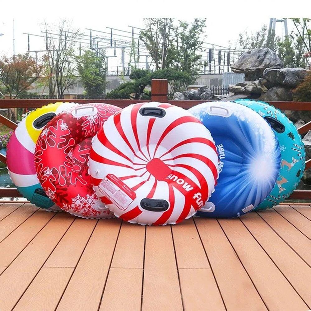 Надувной лыжный круг из ПВХ с ручкой Зимняя снежная труба Практичная труба для катания на санках Лыжный коврик Игрушка