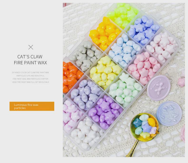 Colorful Macaron Star Wax Seal Set - Cute Aesthetic Wax Particles