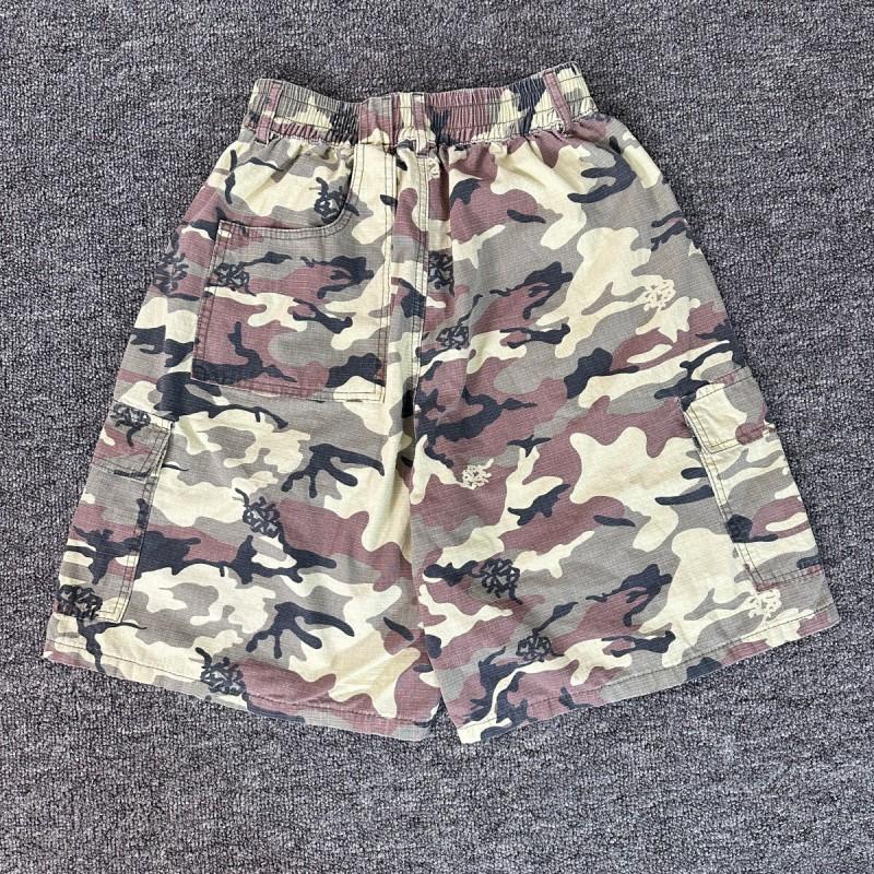 Mens Womens Camo Cargo Shorts Loose Fit Streetwear 5-Pocket Utility Short Pants Casual Wear
