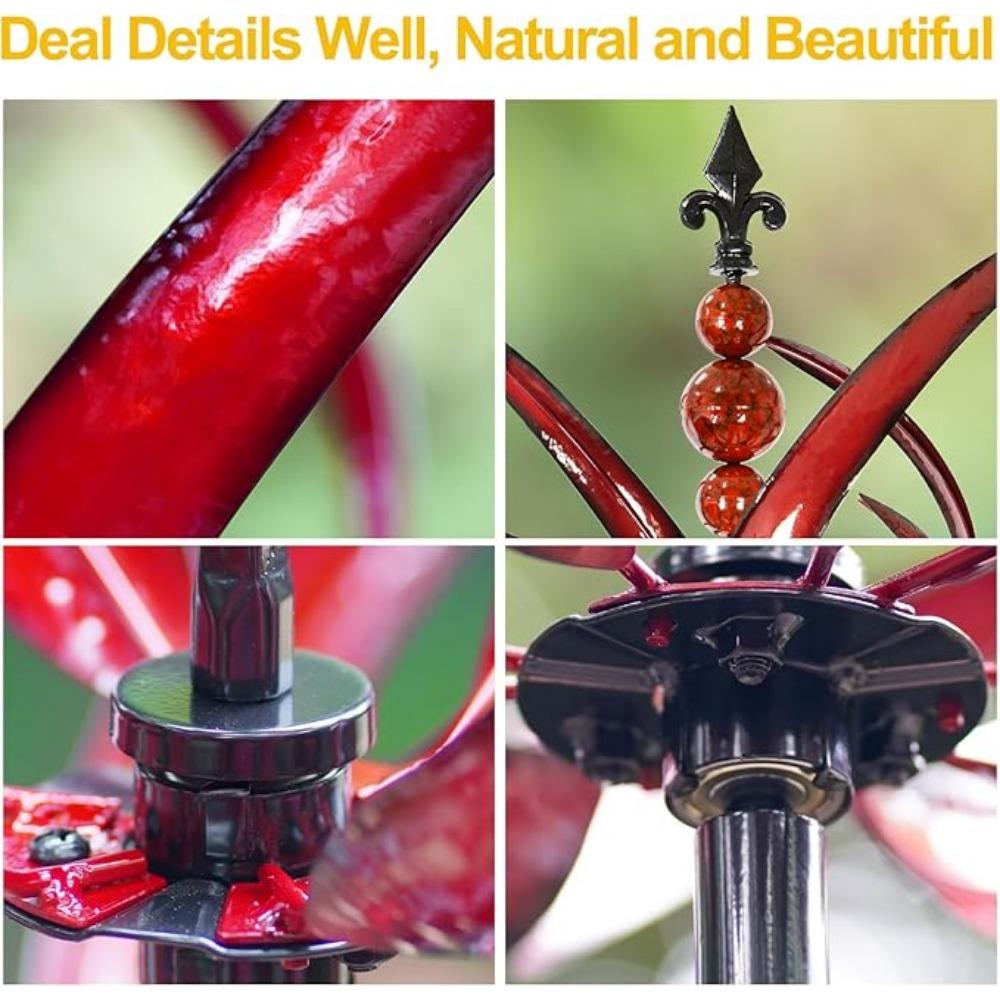 Ветряные вертушки для улицы - очень большие металлические ветряные скульптуры для улицы, вертушки со стойкой, ветряные мельницы для сада во дворе, декор газона для сада и двора