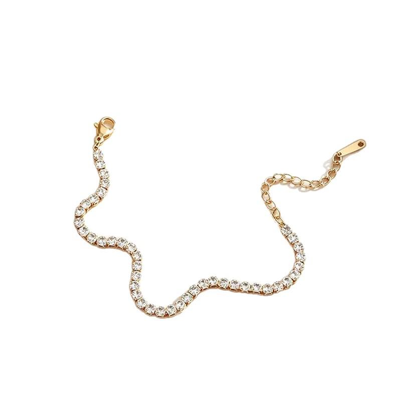 European and American best-selling light luxury high-end diamond-encrusted bracelet for women, stainless steel zircon bracelet, in-stock direct sale