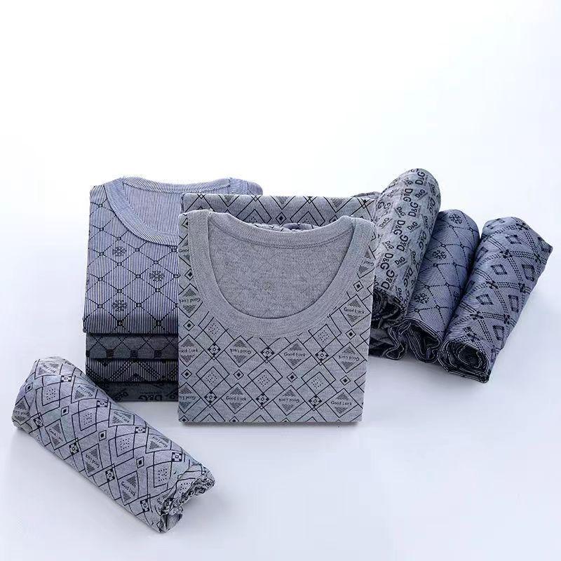 Мужское термобелье больших размеров из чистого хлопка на осень - для людей среднего и пожилого возраста