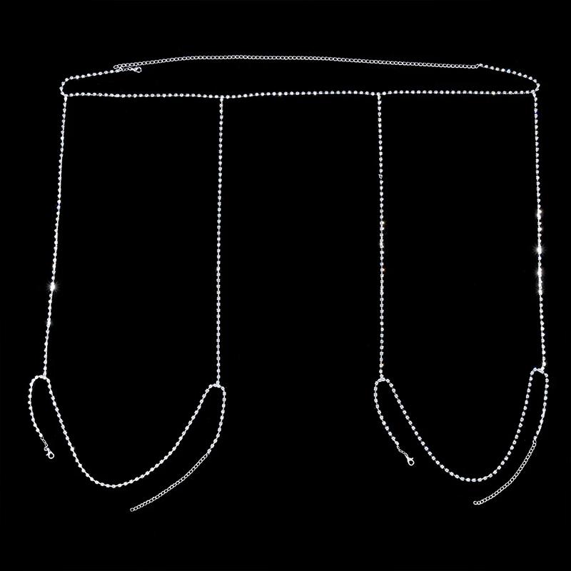 Комплект стрингов и цепочки на талии, нижнее белье, трусики, женский купальник, бикини, новый комплект украшений для тела с кристаллами, сексуальное нижнее белье, оптовая продажа