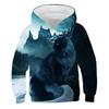 Autumn 3D Cat Pattern Printed Top Fashionable Casual Long Sleeved Children's Boy Hoodies