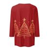 Женский топ с круглым вырезом и рукавом 3/4 с рождественским принтом
