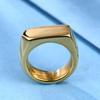 Retro Ring Pure Color Polished Titanium Steel Flat Surface Simple Style Luster Multi Sizes Anti-Rust Lightweight Finger Jewelry