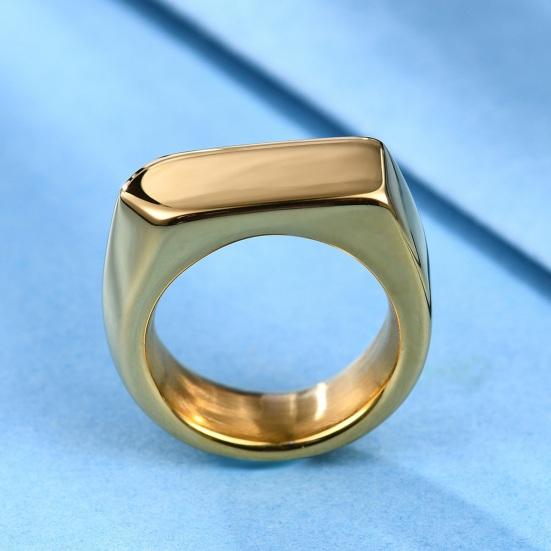 Retro Ring Pure Color Polished Titanium Steel Flat Surface Simple Style Luster Multi Sizes Anti-Rust Lightweight Finger Jewelry