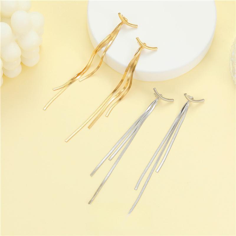 Long Tassel Earrings For Women, Alloy Ear Lines With Simple And Cool Style Jewelry Gift