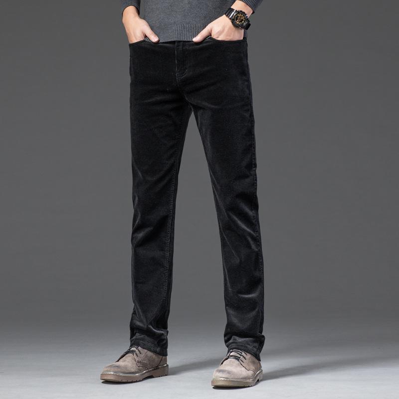 Мужские облегающие брюки из вельвета и хлопка — эластичные, мягкие, легкие, в повседневном деловом стиле