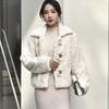 Fashion Autumn Winter New Printed Plush Coat Fur Female Sheep Shearing One Wool Jacket