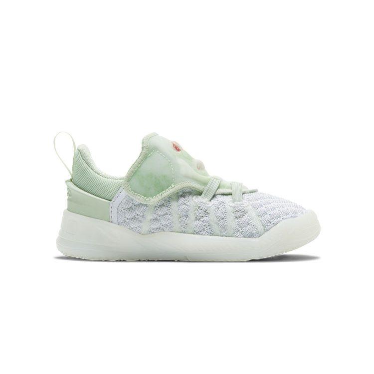 Nike Lebron 18 NRG Slip Resistant Cushioning Abrasion Resistant Basketball Shoes White Green Gray Infant And Toddler CZ4071-002