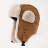 Unisex Winter Suede Lei Feng Hat - Windproof, Warm with Earmuffs, Thick Korean Style for Cycling
