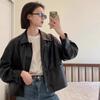 Маленькая женская куртка из ПУ кожи - 2025 год, мотоциклетный дизайн в гонконгском стиле с американским лацканом